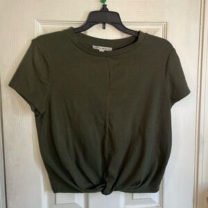 Haute Monde Dark Green Crop top t shirt